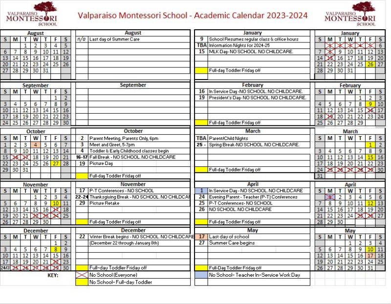 School Calendar (Valparaiso)